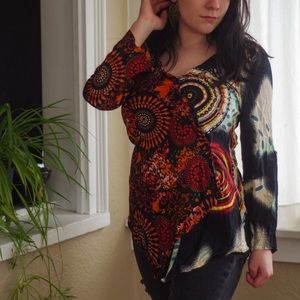 Boho Style Print Blouse